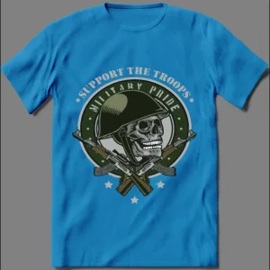 SUPPORT THE TROOPS MILITARY PRIDE SKULL PARODY SHIRT