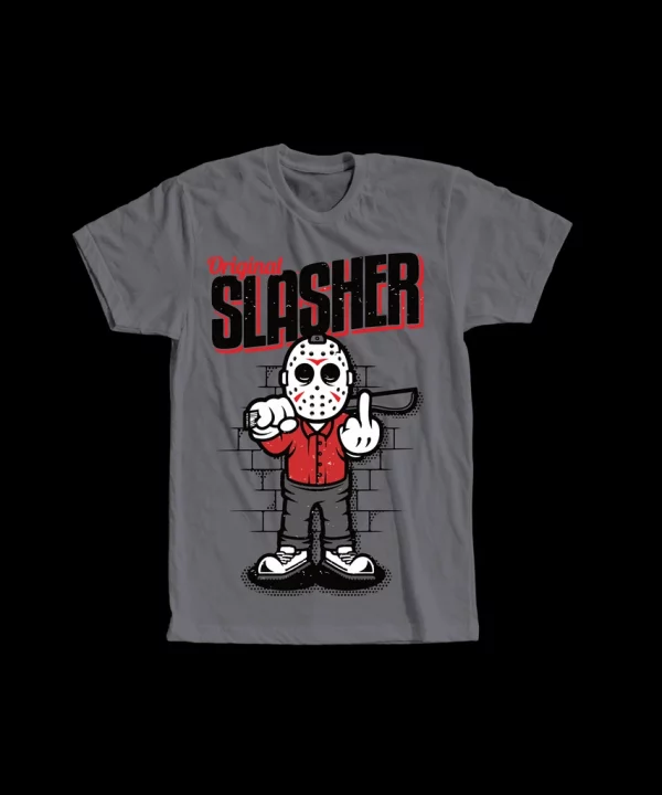 ORIGINAL SLASHER JASON MIDDLE FINGER TATTOO ART QUALITY SHIRT