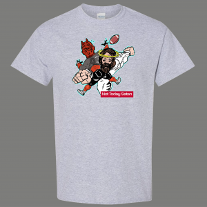 NOT TODAY SATAN JESUS STIFF ARM DEVIL FOOTBALL QUALITY SHIRT *MANY OPTIONS*