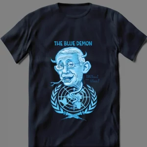 THE BLUE DEMON FAUCI VACCINE CARTOON ART METALCORE DEATHCORE HIGH QUALITY SHIRT