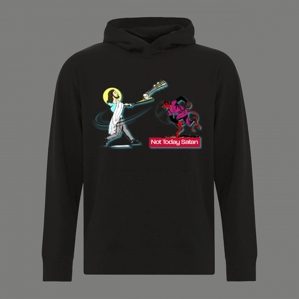 JESUS CHRIST HOMERUN OFF THE DEVIL NOT TODAY SATAN RELIGION WINTER HOODIE / SWEATSHIRT