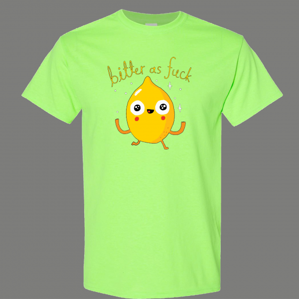 LEMON CARTOON BITTER AF OLDSKOOL FUNNY SHIRT* MANY COLORS FREE SHIPPING
