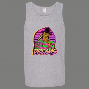 DREAMS NIGHTMARE HORROR ELM ST CARTOON ART PARODY QUALITY TANK TOP