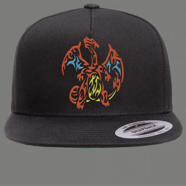 CHARZARD TRIBAL DESIGN SNAPBACK PARODY QUALITY HAT