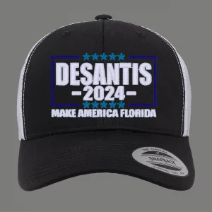 DESANTIS 2024 MAKE AMERICA FLORIDA Embroidered Snap Back Hat USA Trump TRUCKER