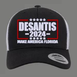 DESANTIS 2024 MAKE AMERICA FLORIDA Embroidered Snap Back Hat USA Trump TRUCKER