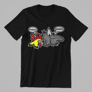 VINTAGE REMAKE CARTOON CHICKEN VS PUSSY RACING SHIRT - Image 2