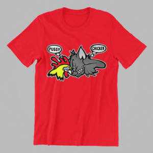 VINTAGE REMAKE CARTOON CHICKEN VS PUSSY RACING SHIRT - Image 3