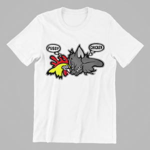 VINTAGE REMAKE CARTOON CHICKEN VS PUSSY RACING SHIRT - Image 4