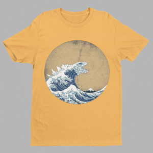 Vintage Hokusai Kaiju Godzilla Shirt - Image 3