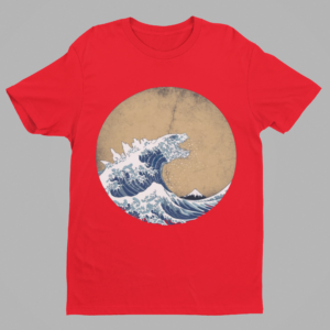 Vintage Hokusai Kaiju Godzilla Shirt - Image 4