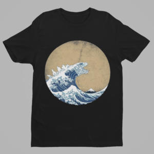 Vintage Hokusai Kaiju Godzilla Shirt - Image 2