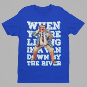 Funny River Retreat Graphic Tee – Comedy-Inspired Big Print Shirt