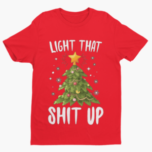 Light It Up Funny Christmas Shirt – Holiday Lights Graphic Tee - Image 2