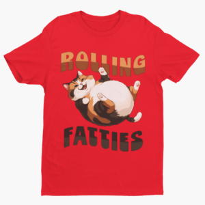 Rolling Fatties Funny Cat T-Shirt – Humorous Stoner-Themed Tee - Image 5