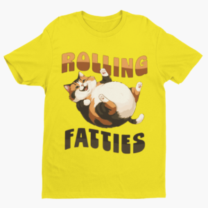 Rolling Fatties Funny Cat T-Shirt – Humorous Stoner-Themed Tee - Image 4