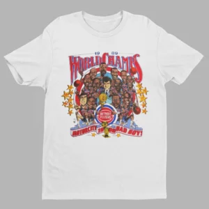 Motor City BBall Champs Bad Boys Caricature Shirt - Image 1
